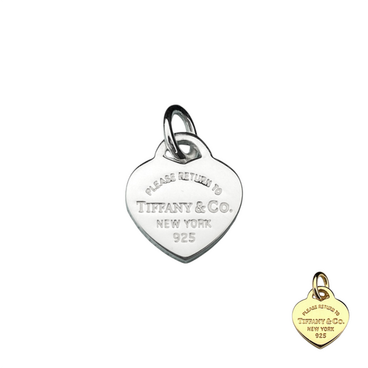 Tiffany & Co. gold heart pendant with a unbranded eyelet