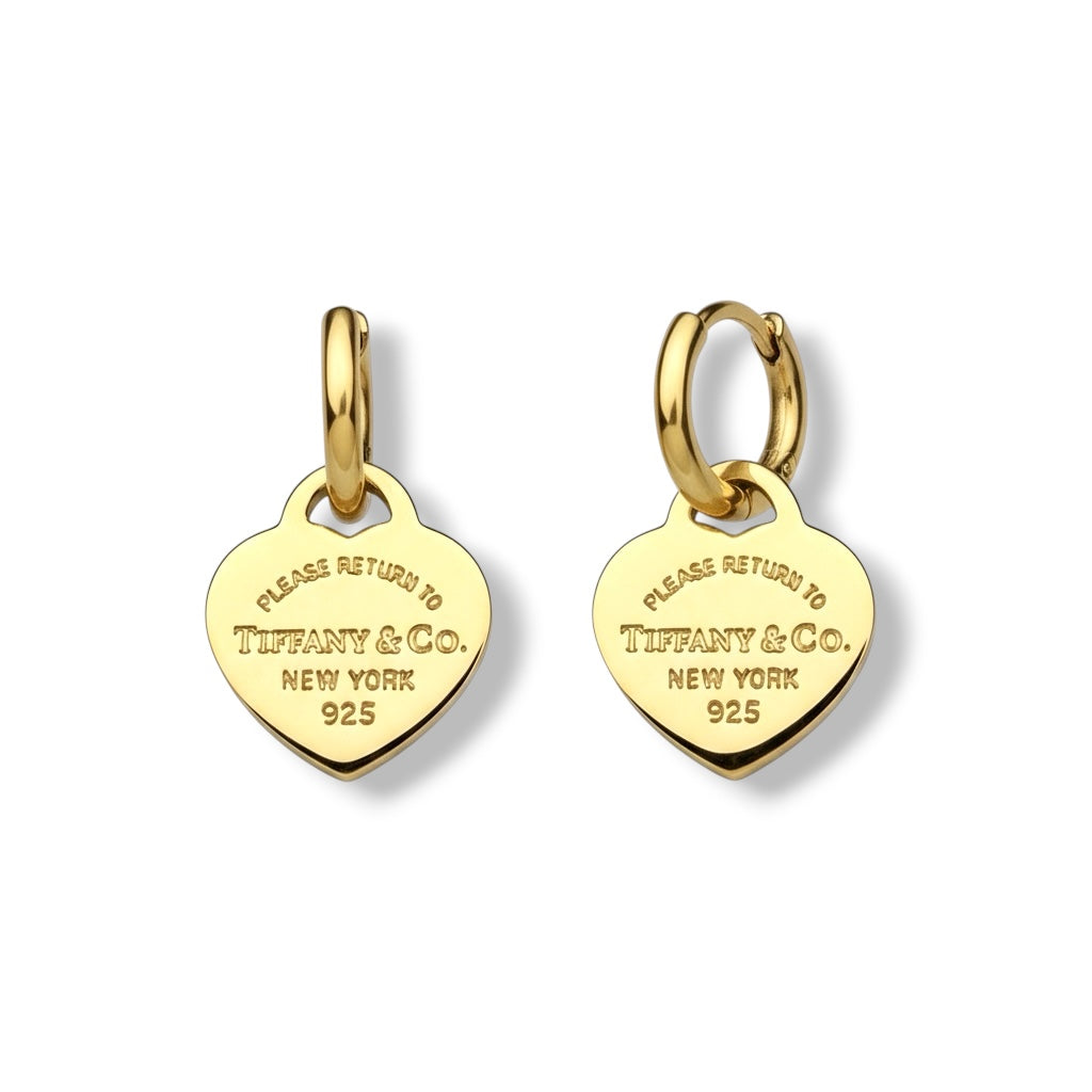 Tiffany & Co. vergoldete Herzanhänger an extra Kreolen