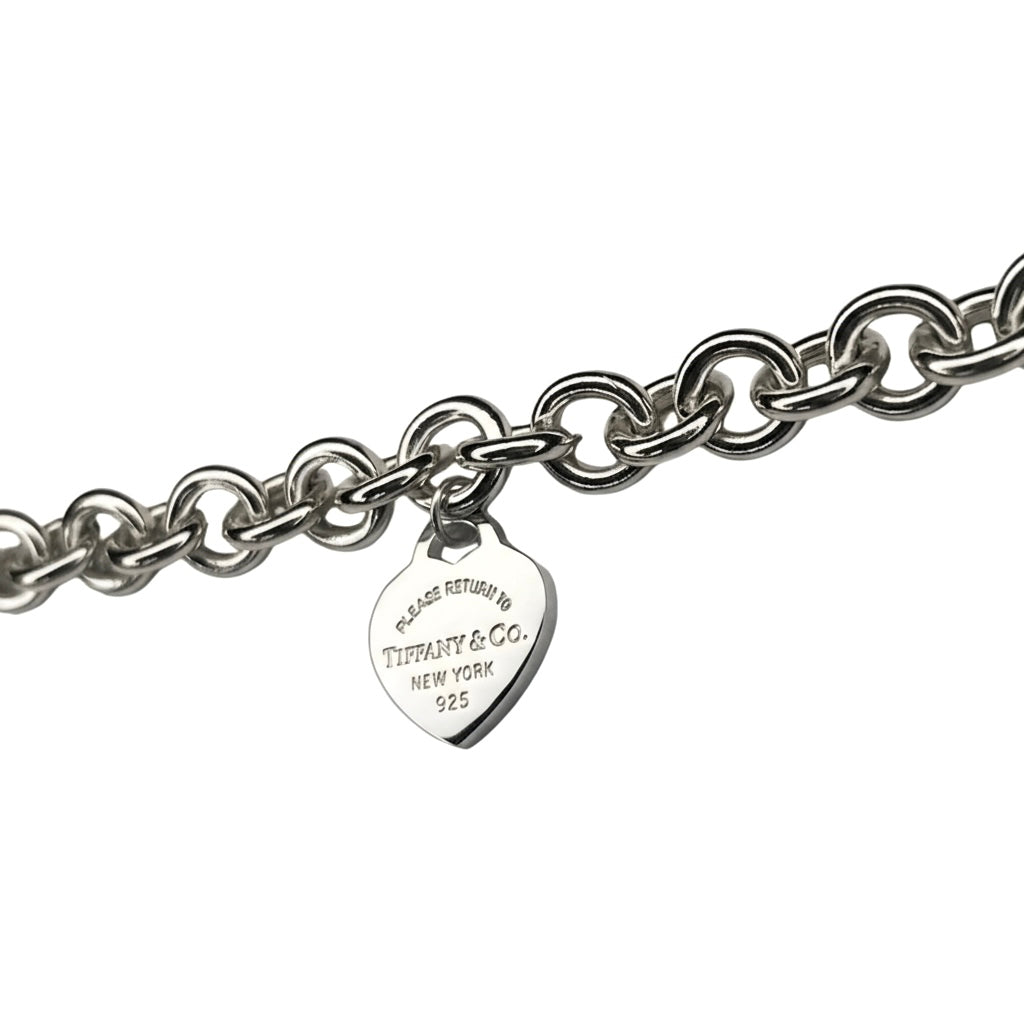 Tiffany & Co. Gliederarmband mit Herzanhänger in Silber