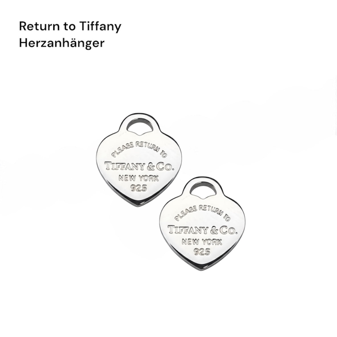 Tiffany & Co. silberne Herzanhänger an extra Kreolen