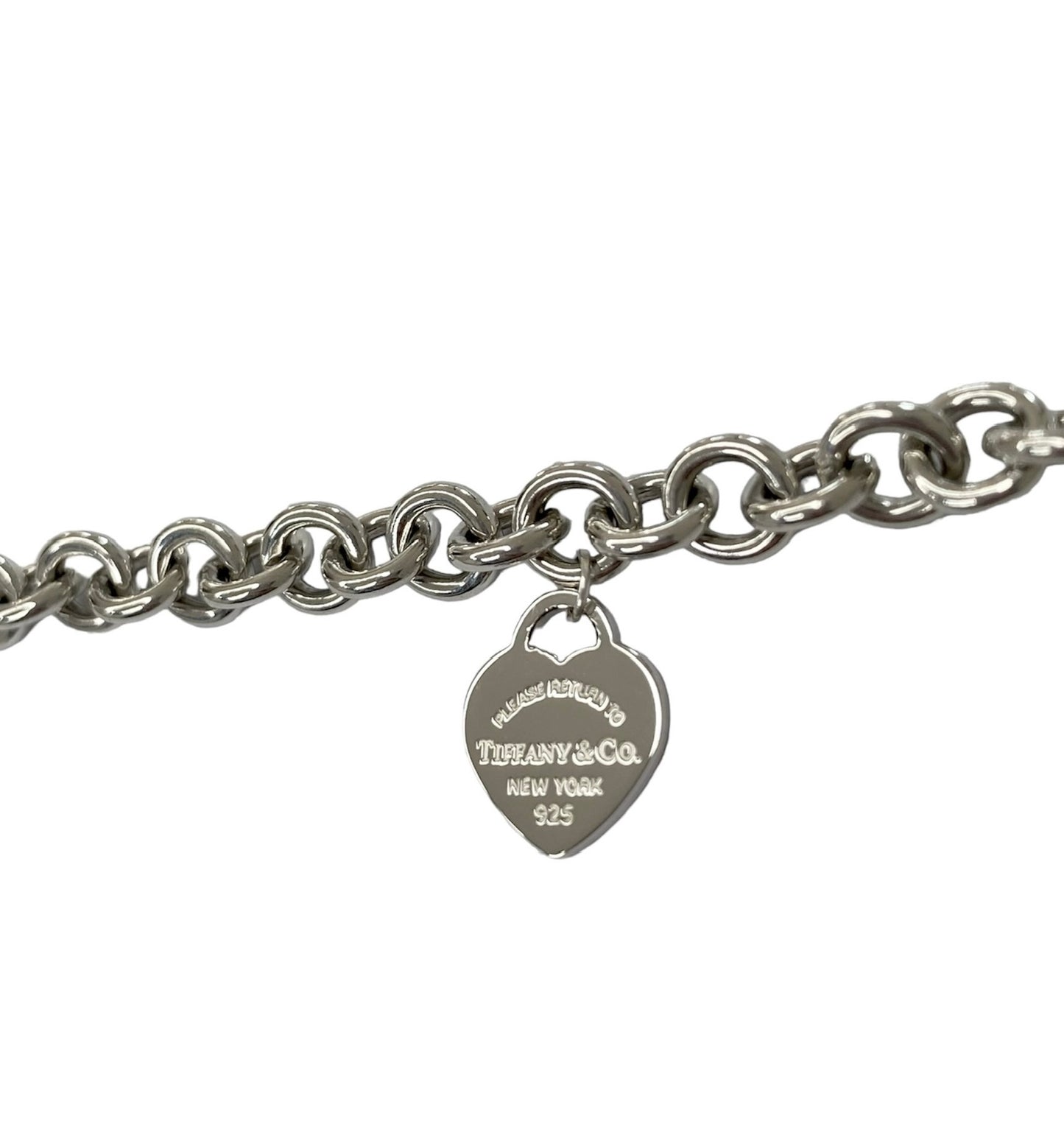 Tiffany & Co. Gliederarmband mit Herzanhänger in Silber